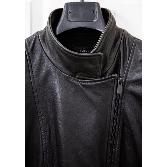 Halogen Moto Style Genuine Leather Jacket, size petite M - Picture 5 of 6